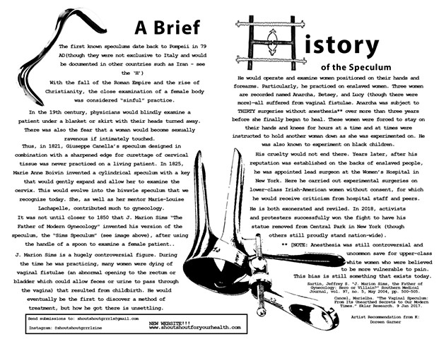 Shout! Shout! No. 7 Centerfold - A Brief History of the Speculum