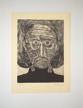 Rafael Ferrer, "self-portrait IV"  on Arches Buff paper