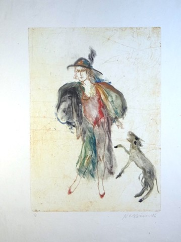 Suzanne Nessim, Lady with Hat, Dog on right