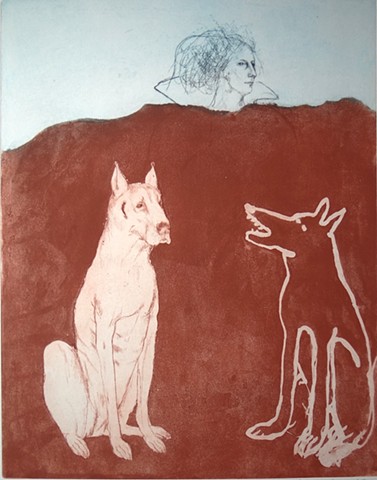Suzanne Nessim "Big Lady & 2 Dogs"
