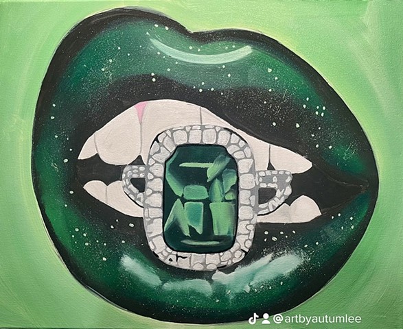 Emerald Lips Print $20.00