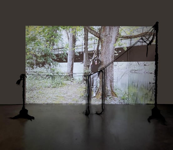 Installation view of Hang