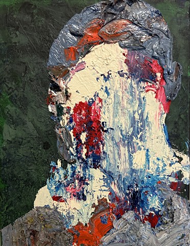Oil and Acrylic on canvas. Surface declares form fierce but composed.