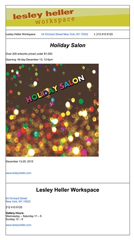 Holiday Salon, Leslie Heller Workspace