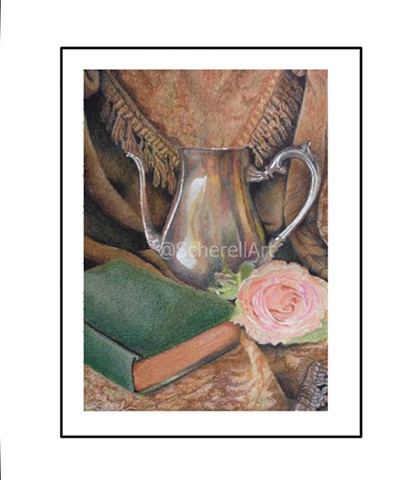 A Cup of Tea & a Good Book by Scherell Art