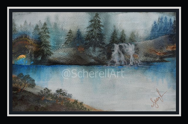 Shore of Turquoise Lake by Scherell Art