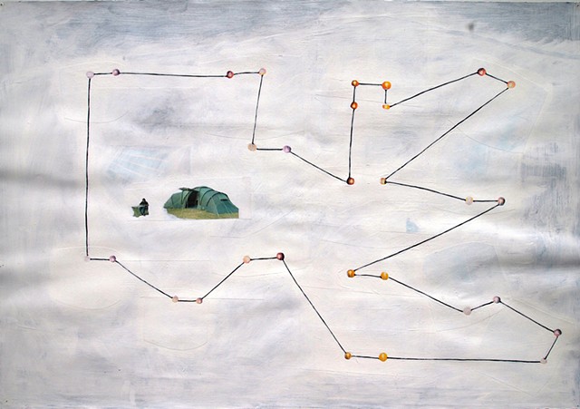 the layout of a lighting circuit around the perimeter of a campsite