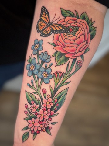 Butterfly and Flowers