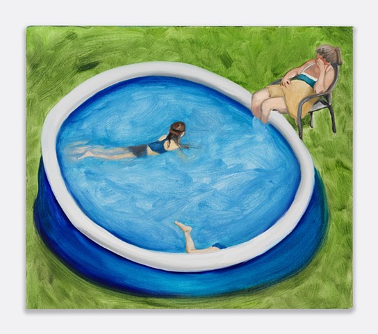 Gwendolyn Zabicki painting neighbors pool