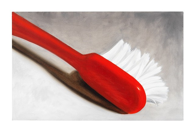 a painting of a red toothbrush