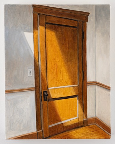 Gwendolyn Zabicki painting sunlight on a door