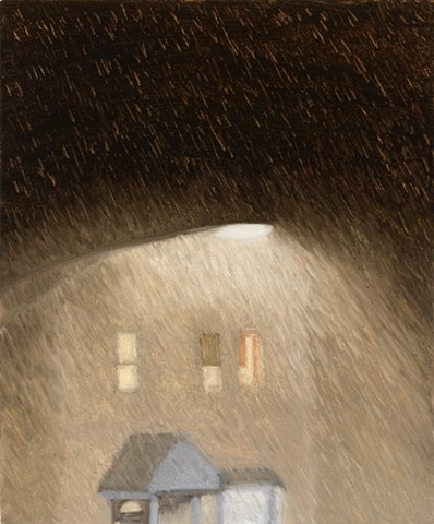 Rain and street lamp
