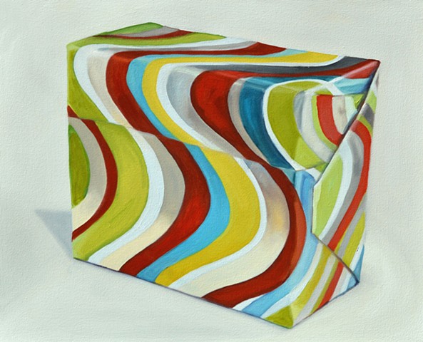 wavy stripes, gift painting, present painting, Gwendolyn Zabicki