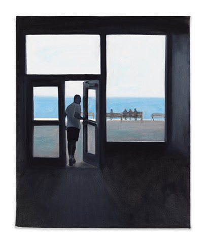 Gwendolyn Zabicki, Gwen Zabicki, painter, artist, Chicago, paintings, man holding the door