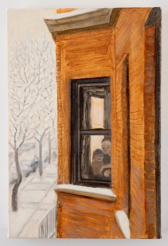 Gwendolyn Zabicki painting girl in winter window daughter art artist Chicago