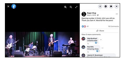 SAM concert image re-used on Facebook page by Cincinnati musician, 2019-Present