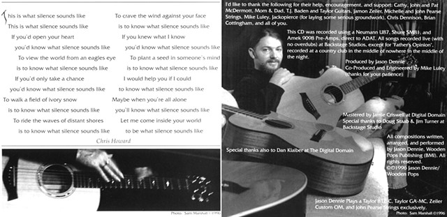 CD liner photos for guitarist Jason Dennie’s “Memory Lane” album - 1996, Cincinnati OH