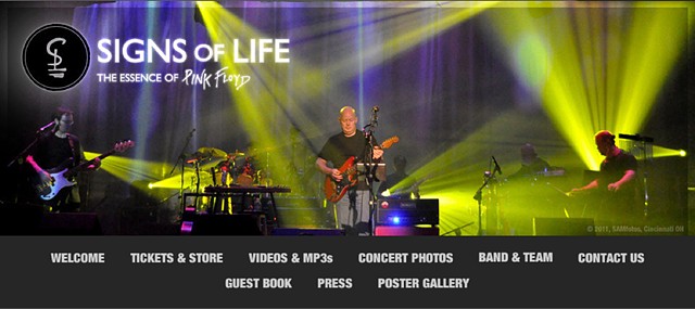 Banner image from band website, Signs of Life - 2012, Cincinnati OH