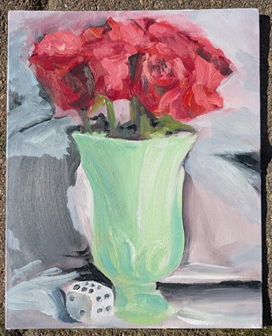 Still Life - Roses and Dice