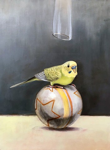 "Parakeet and Halo"  SOLD