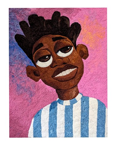 Isaac Wearing Stripes - 12x16