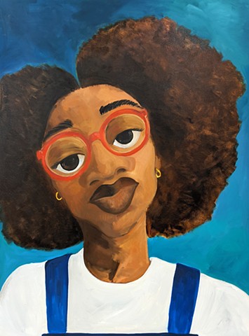 Portrait of Ebony with Red Glasses (Click to view price)