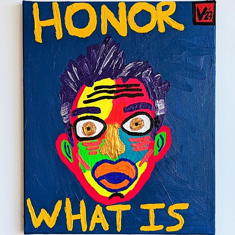 HONOR WHAT IS - self portrait of artist Charlie Visconage