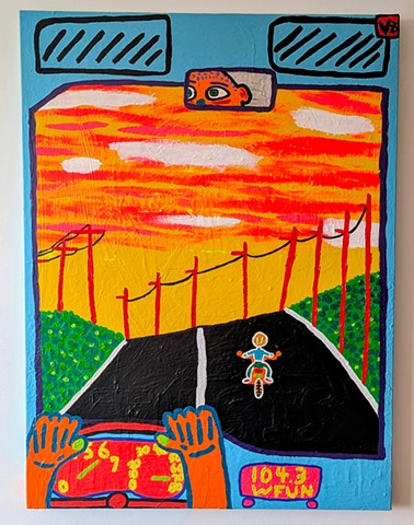 YOU MUST SUFFER BUT YOU'VE SUFFERED ENOUGH landscape painting by Charlie Visconage