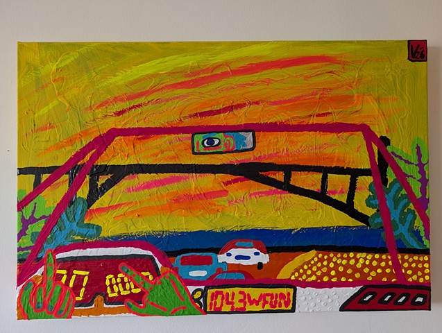 WHERE I GET SOME OF MY BEST THINKING DONE acrylic painting by Charlie Visconage