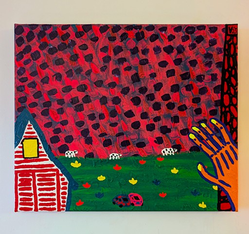 I PROMISE THERE'S A POINT TO THIS STORY acrylic painting of virginia landscape by Charlie Visconage