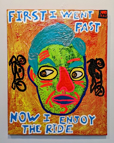 FIRST I WENT FAST - self portrait of artist Charlie Visconage