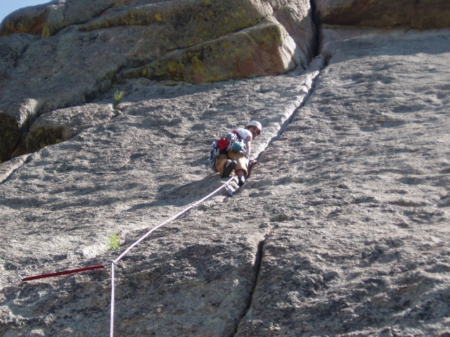 My Kid brother on the sweet 2nd pitch of Melvins Wheel / Lumpy Ridge, CO.