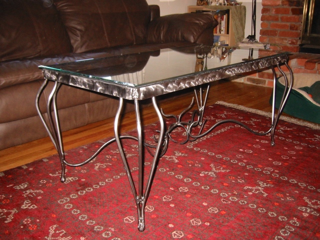 brushed steel coffee table