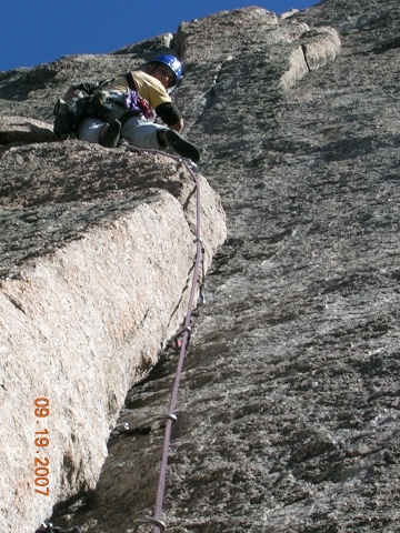 Pear Buttress, 1st pitch