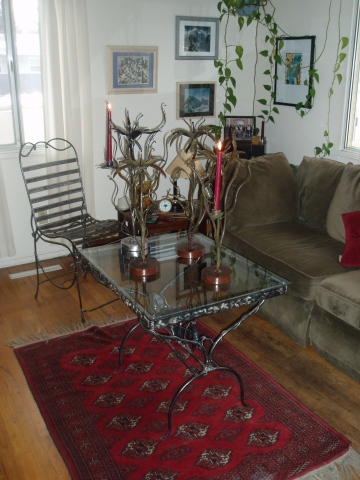 candlestick, Table and chair