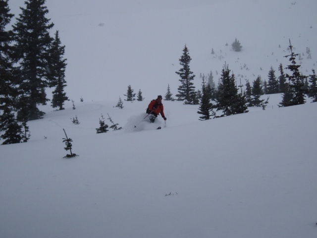 Ralph making some fresh turns at Cameron Pass in April