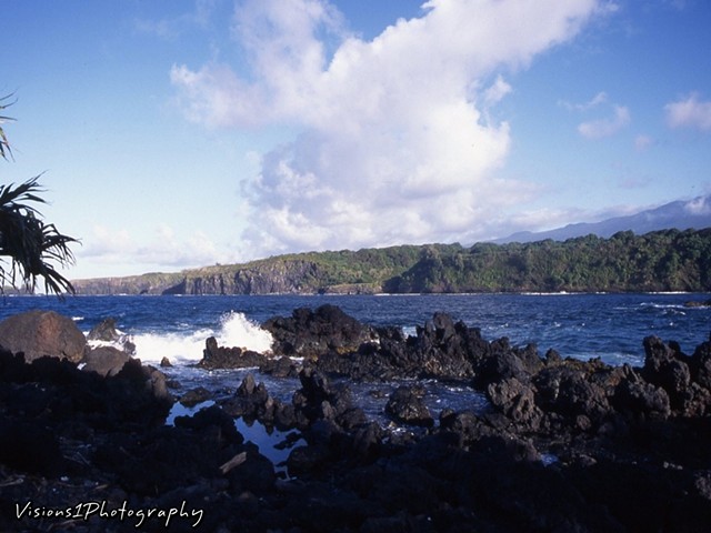 Lava Rocks and Ocean Maui Hi.