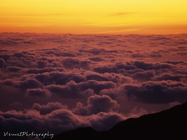 Clouds at Sunrise Haleakala National Park Maui Hi.