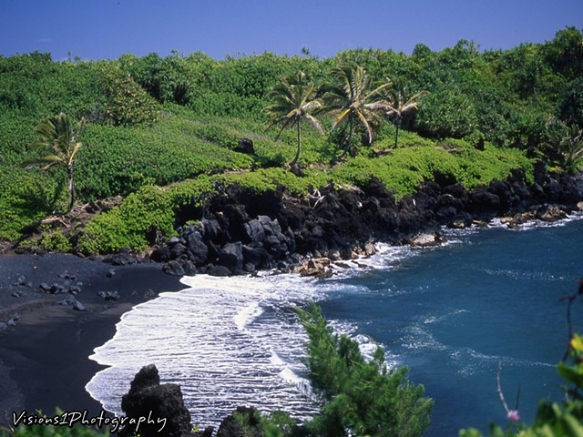 Waianapanapa State Park - Black  Beach Maui Hi.