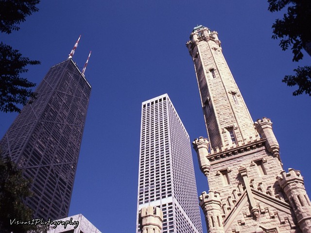 Water Tower Place, Old Water Tower & John Hancock Building