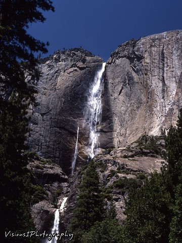 Upper and Lower Falls Yosemite National Park CA.