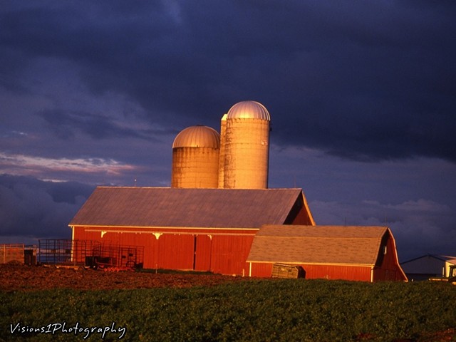Barn - Sunset & Storm Clouds Wisconsin
