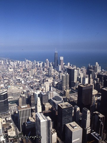 Chicago Skyline From top of Willis Tower Chicago Il.
