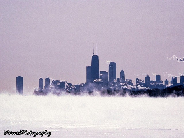 Chicago Skyline Frozen -40 Degree Wind Chill