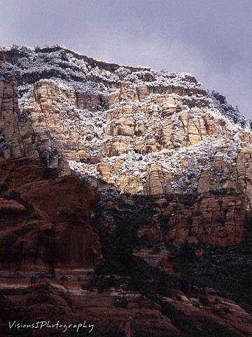 Snow and Red Rocks Sedona Az.