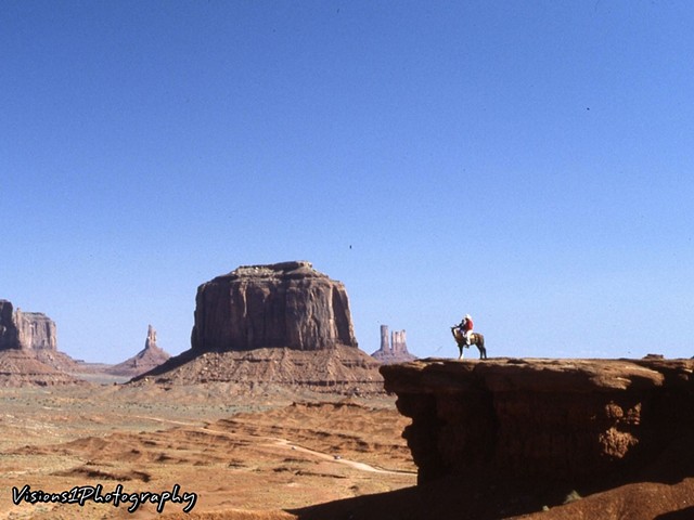 Indian on Horseback - Monument Valley Utah