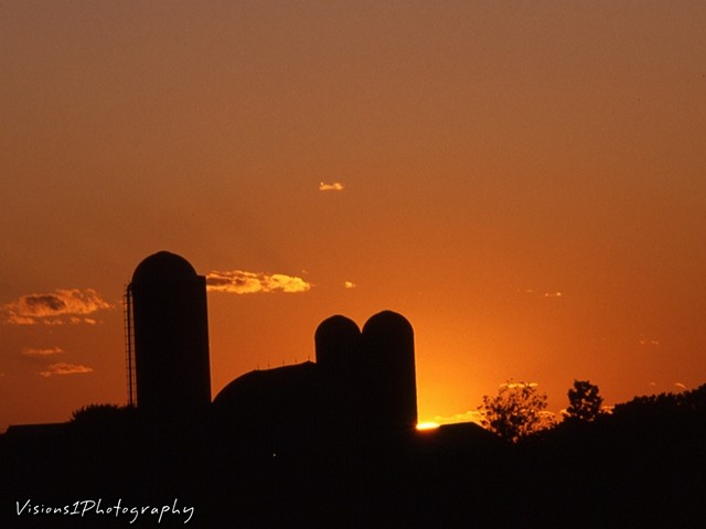 Sunset Silhouette of Barn Marinette County Wi.