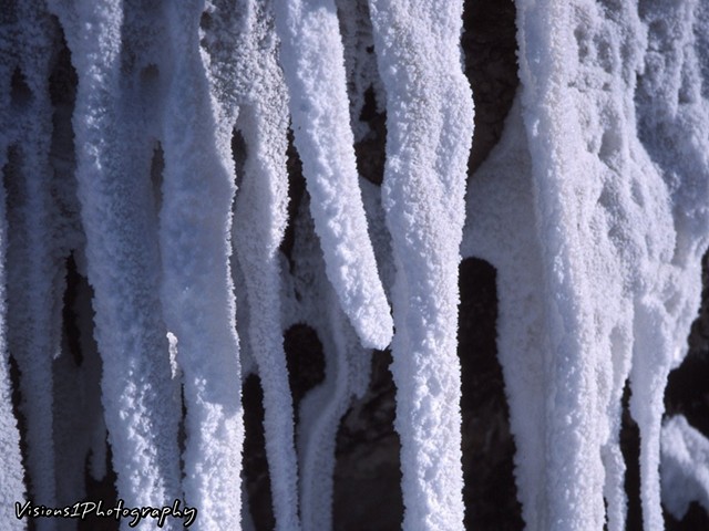 Frost Covered Ice Formation -50 Degree Wind chill Gilson Harbor Wilmette Il.