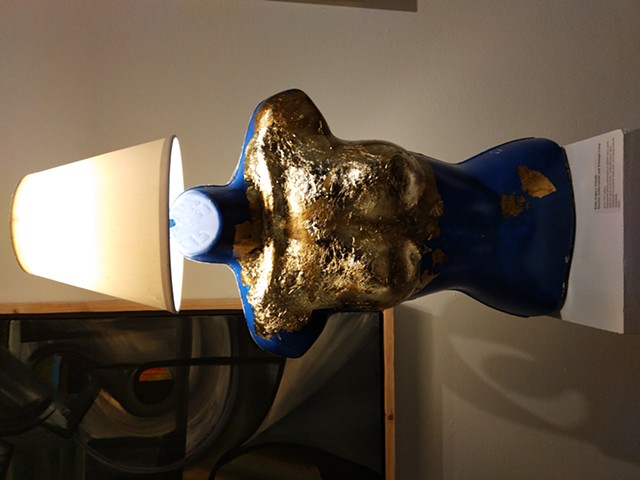 Lamp Head: recycled manequin, lamp shade