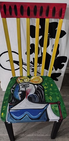 Repurposed Chair 3 Picasso inspired